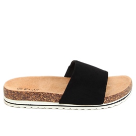 Černé dámské korkové pantofle 38840 Black černý