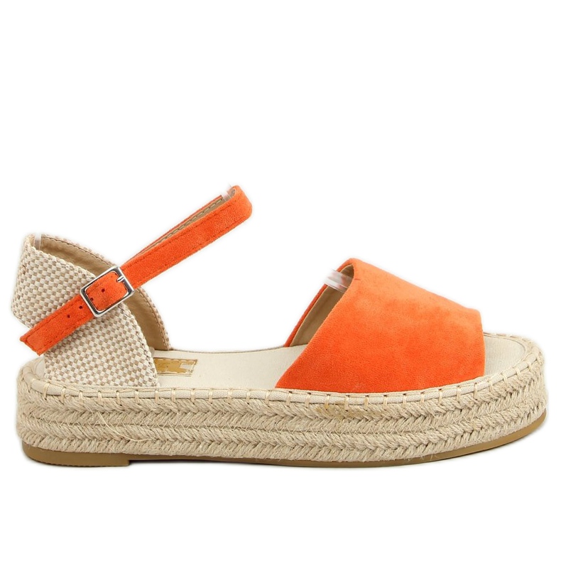Oranžové espadrilky s otevřenou špičkou A663-ESP-1 Orange béžový oranžový