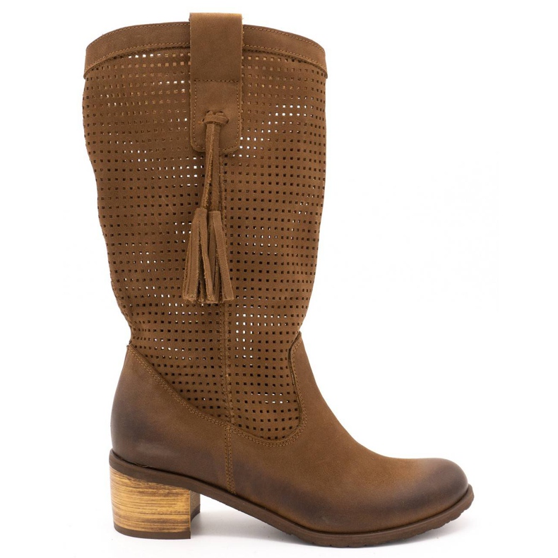 Olivier Dámské prolamované boty D44 hnědé hnědý