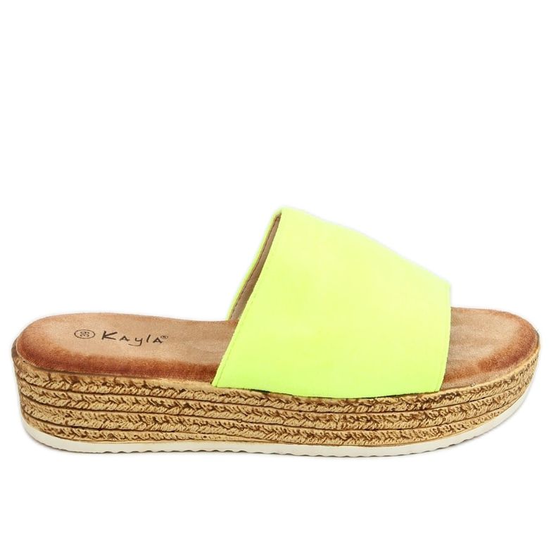 Žluté Dámské žluté pantofle 38846 Zářivě žlutá