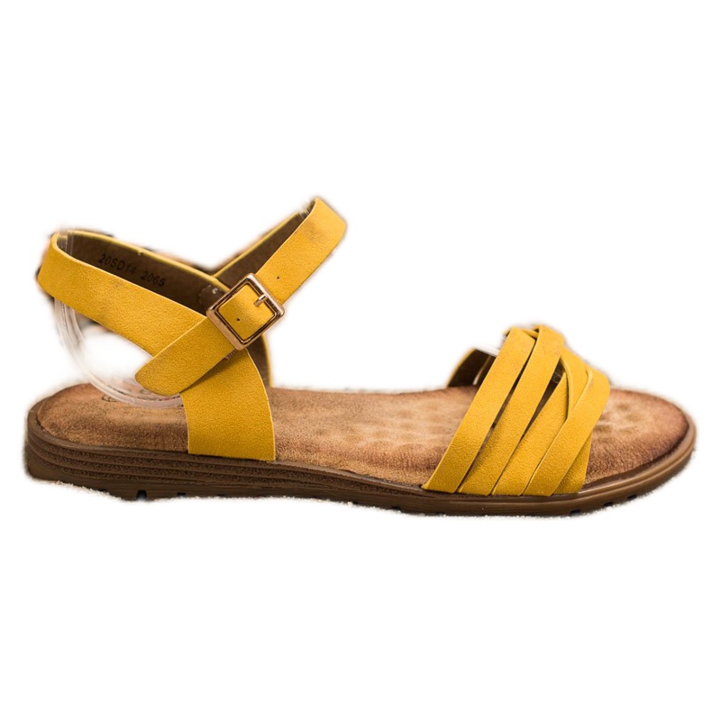 Evento Klasické sandály s přezkou žlutá