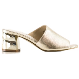 Goodin Pantofle s ozdobnou patou zlatý