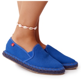 Big Star Velká hvězda DD274A136 Navy Blue Espadrilles na pletené podrážce námořnická modř
