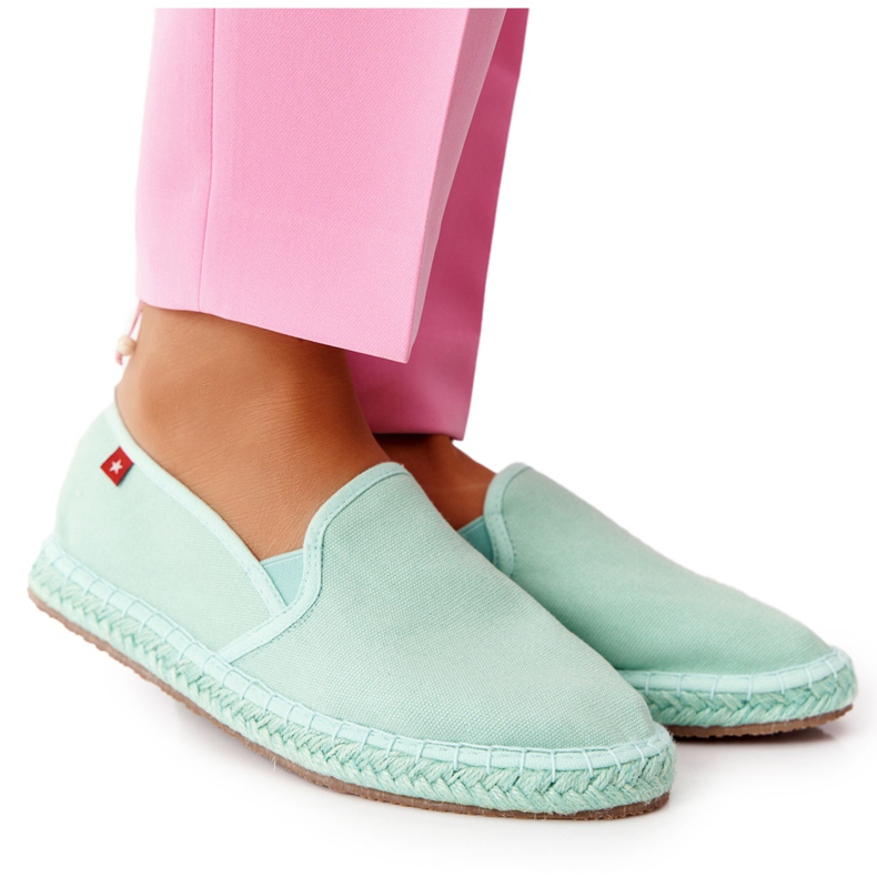 Zelené espadrilky na pletené podrážce Big Star DD274A141 zelená