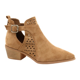 FB1 Dámské boty na vysokém podpatku semišová přezka Camel Esen hnědý FB1 Dámské boty na vysokém podpatku semišová přezka Camel Esen hnědý