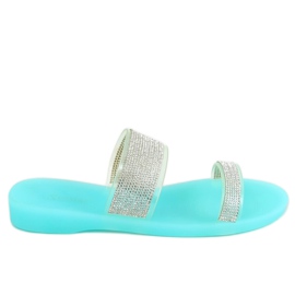 Modré silikonové žabky BG51 Blue modrý stříbrný Modré silikonové žabky BG51 Blue modrý stříbrný