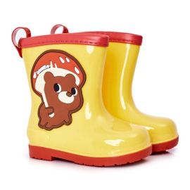 Dětské žluté galoše s plyšovým medvědem žlutá Dětské žluté galoše s plyšovým medvědem žlutá