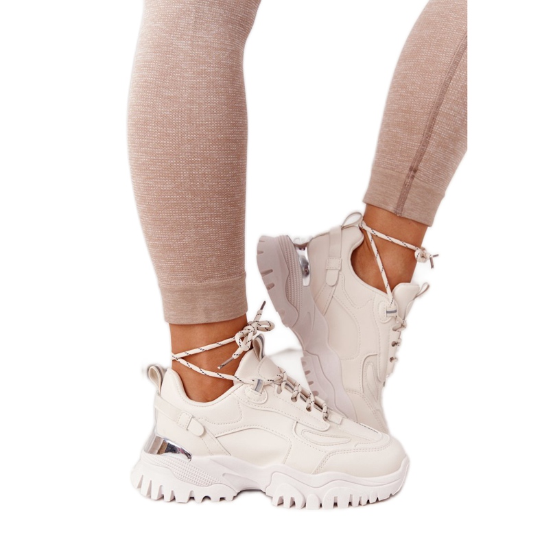 PG1 Dámské tenisky Béžová Influencer na masivní podrážce béžový