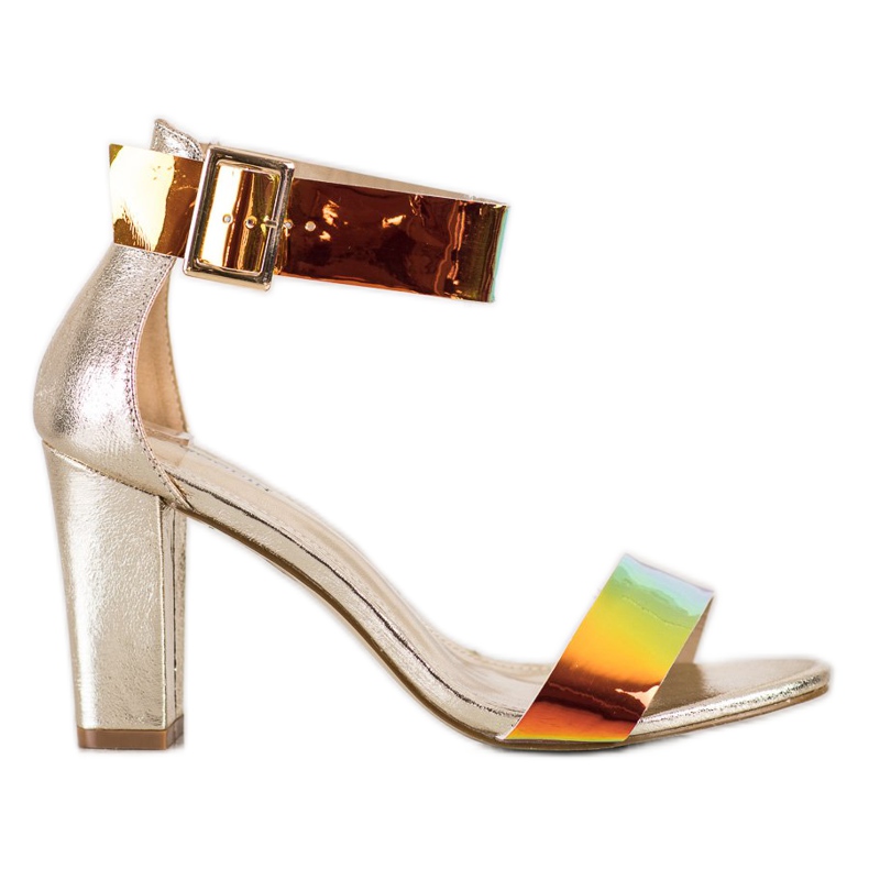 Goodin Sandály Na Tyči S Efektem Holo zlatý