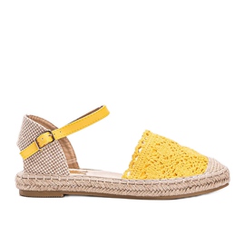 Žluté espadrilky s dětskou krajkou žluť