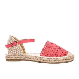 Červené espadrilky s dětskou krajkou červený