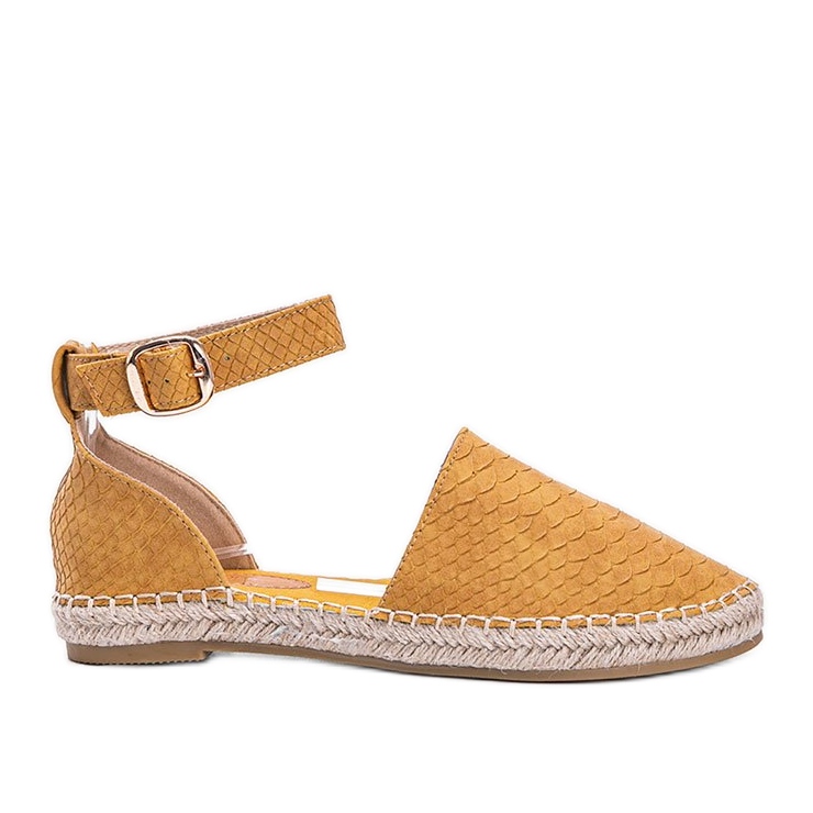 Hořčičné espadrilky s motivem hadí kůže žlutá Hořčičné espadrilky s motivem hadí kůže žlutá