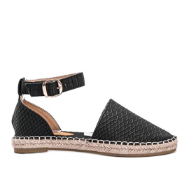 Černé espadrilky s motivem hadí kůže černý