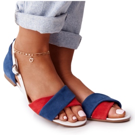Kožené sandály Maciejka 04614-17 Navy Blue-Red červené