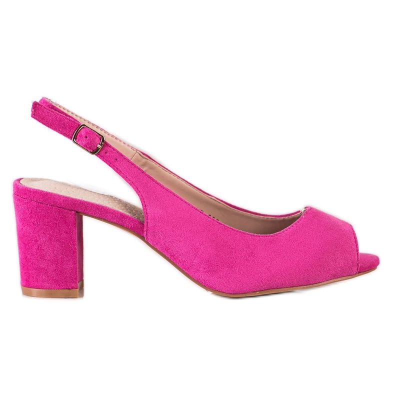 Goodin Semišové sandály na baru růžový