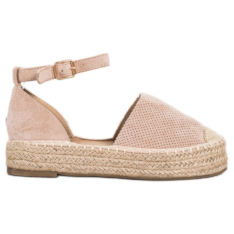 SHELOVET Espadrilky se sponou béžový SHELOVET Espadrilky se sponou béžový