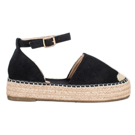 SHELOVET Espadrilky se sponou černá SHELOVET Espadrilky se sponou černá