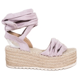 SHELOVET Svázané sandály Espadrilles fialový