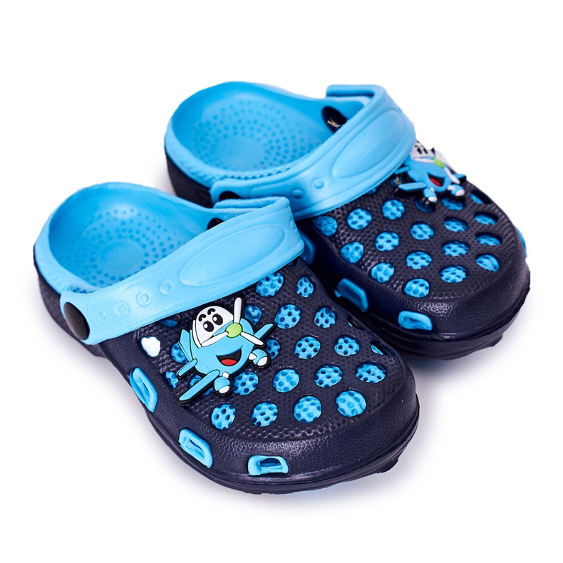Dětské pěnové pantofle Crocs Navy Blue Jupiter námořnická modrá modrý