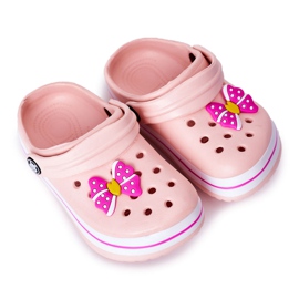 Dětské pěnové pantofle Crocs Pink Lazy Day růžový