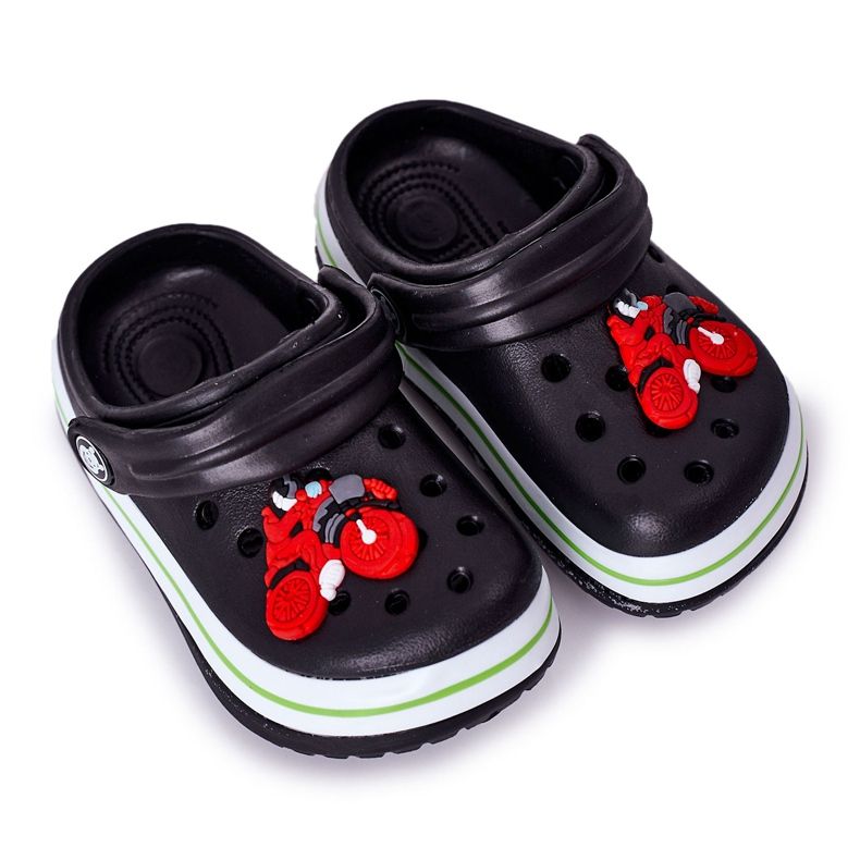 Dětské pěnové pantofle Kroks Black Lazy Day černá vícebarevný Dětské pěnové pantofle Kroks Black Lazy Day černá vícebarevný