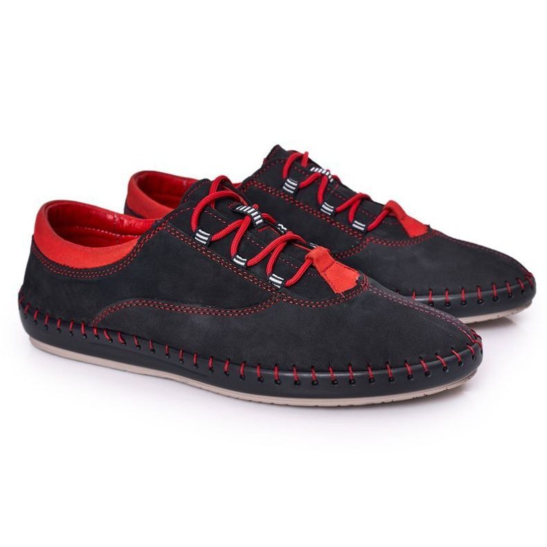 Bednarek Polish Shoes Pánské kožené boty Bednarek Navy Blue modrý