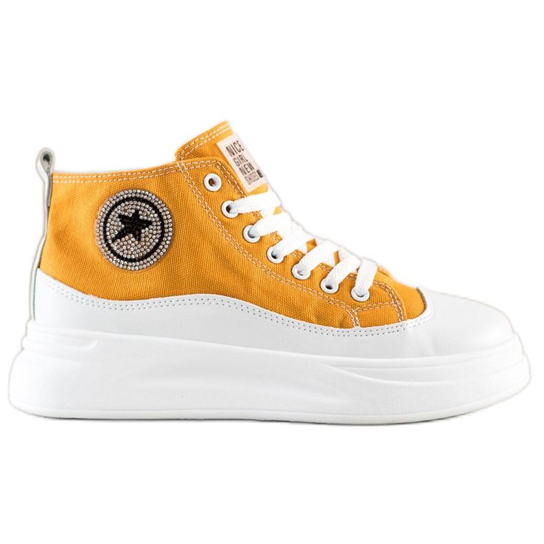 SHELOVET Vysoké žluté tenisky žlutá