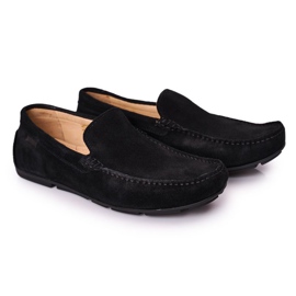 Semišové ležérní mokasíny GOE HH1N4080 Black černý