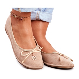 Dámské balerínky Lu Boo semišové béžové béžový
