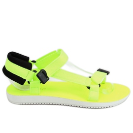 Žluté sportovní sandály na suchý zip N-67 Fluorescent Yellow žluť