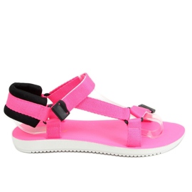 Růžové sportovní sandály na suchý zip N-67 Fluorescent Fushie růžový Růžové sportovní sandály na suchý zip N-67 Fluorescent Fushie růžový