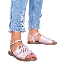 Růžové třpytivé sandály Brown Sun růžový Růžové třpytivé sandály Brown Sun růžový