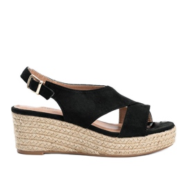 Černé espadrilky na klínku Marina černý