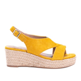Hořčičné espadrilky na klínku Marina žluť