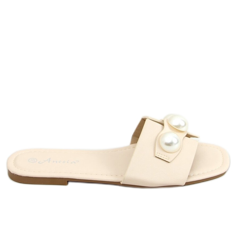 Pantofle s perlami N-91 Béžová béžový Pantofle s perlami N-91 Béžová béžový