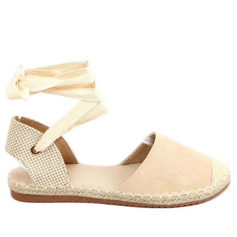 Espadrilky svázané kotníkem béžové H-107 béžové béžový Espadrilky svázané kotníkem béžové H-107 béžové béžový