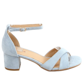 Modré sandály na vysokém podpatku 8832 Blue modrý