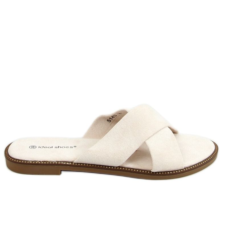 Dámské béžové crossover pantofle 5143 Beige béžový