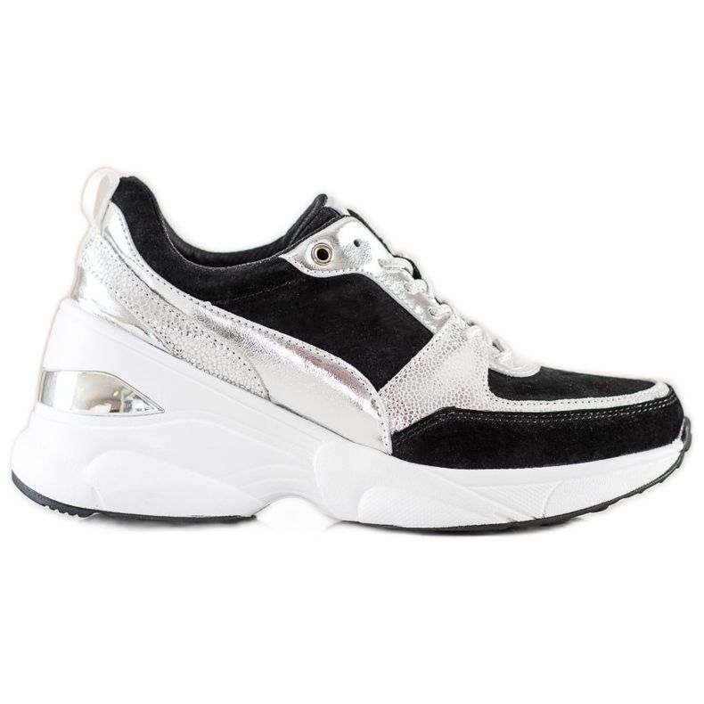 Filippo Kožené klínové tenisky černá