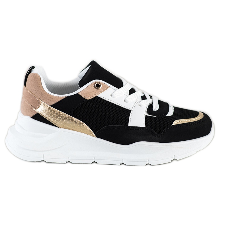 SHELOVET Stylové tenisky se síťovinou černá