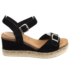 Černé espadrilky na klíncích YL93 Black černý