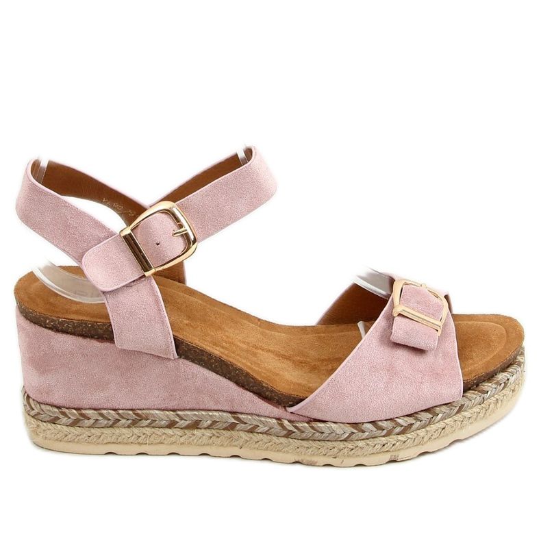 Růžové espadrilky na klíncích růžové YL93 Pink růžový Růžové espadrilky na klíncích růžové YL93 Pink růžový