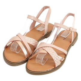 Růžové dámské sandály WL060 Pink růžový Růžové dámské sandály WL060 Pink růžový
