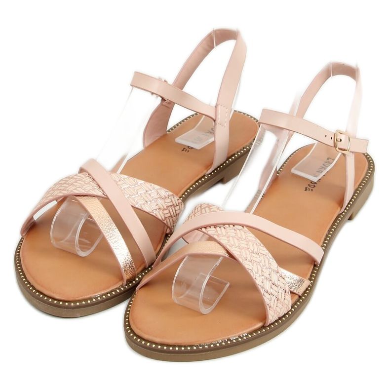 Růžové dámské sandály WL060 Pink růžový