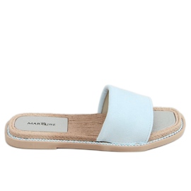 Modré 1096 Modré semišové dámské pantofle modrý