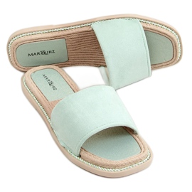 Dámské semišové mátové pantofle 1096 zelené zelená