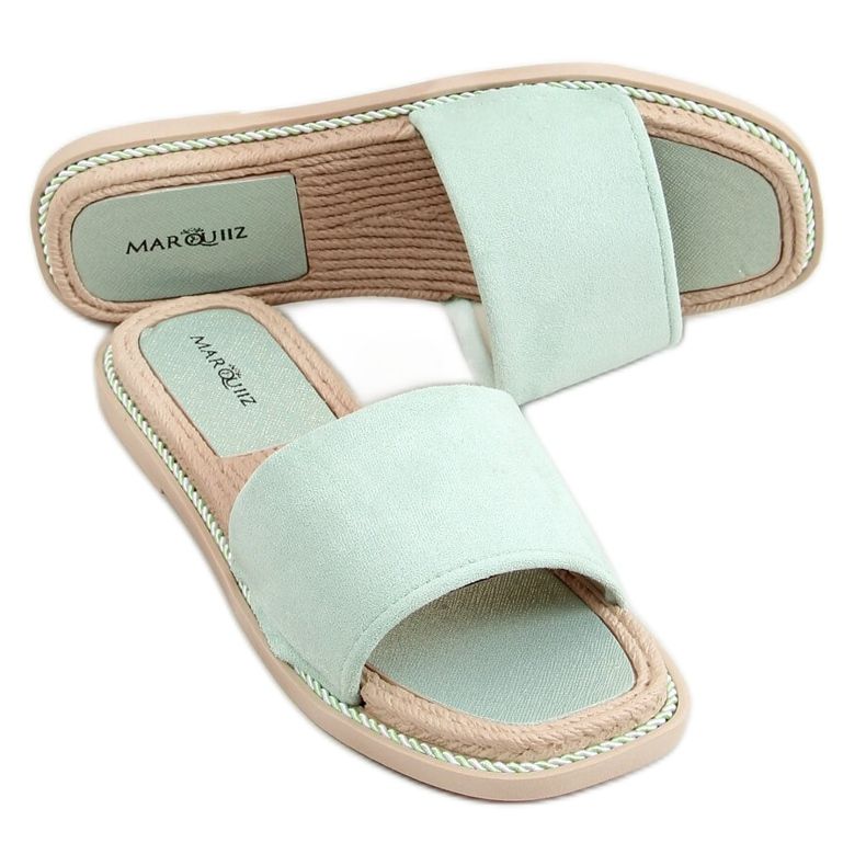 Dámské semišové mátové pantofle 1096 zelené zelená