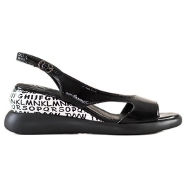 Filippo Pohodlné sandály na klínku černý