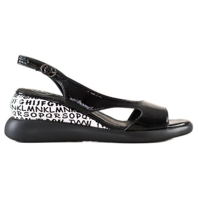 Filippo Pohodlné sandály na klínku černá