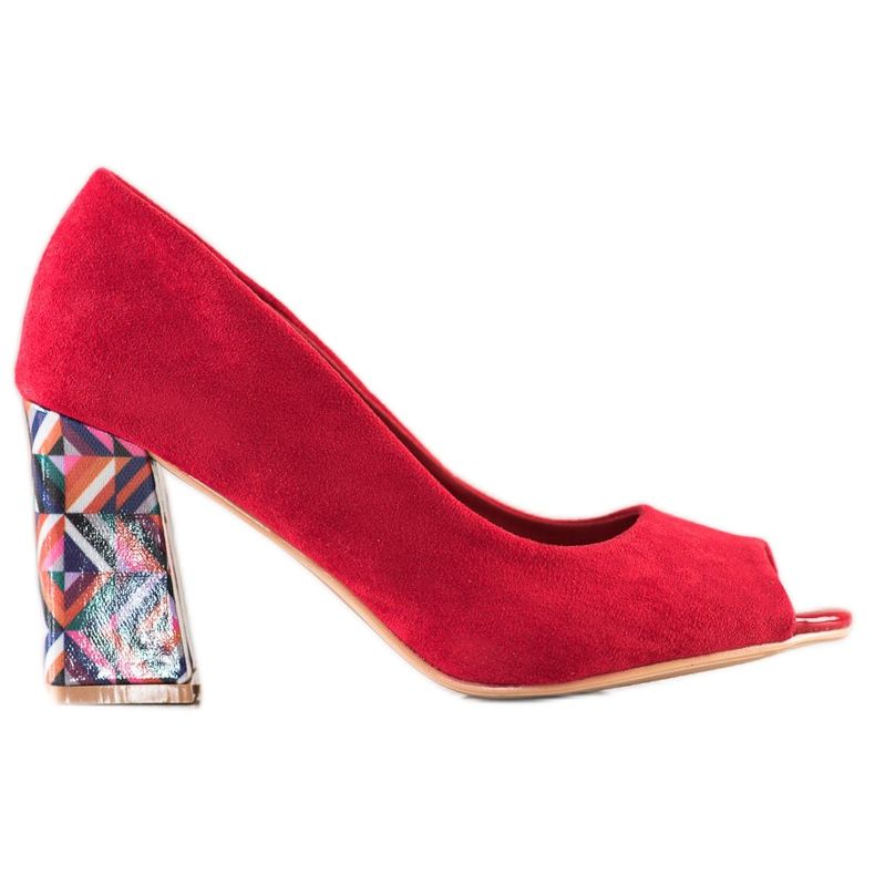 Sabatina Otevřená lodičky s ozdobnou patou červené